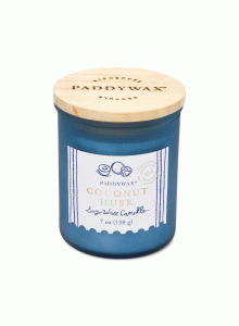 Стъклена соева свещ Падивакс Coastal, морско синьо - Кокосова обвивка